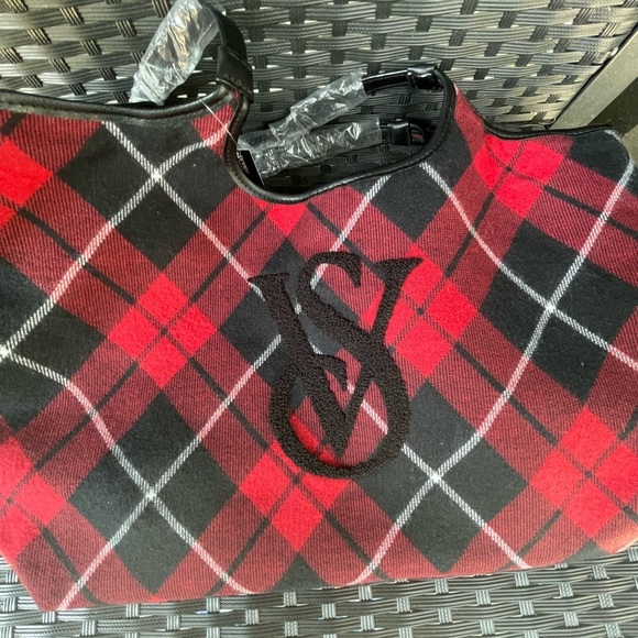 Victoria's Secret Red and Black Plaid Tote, Tote Bag,victoria’s Secret Tote Bag - Picture 14 of 14